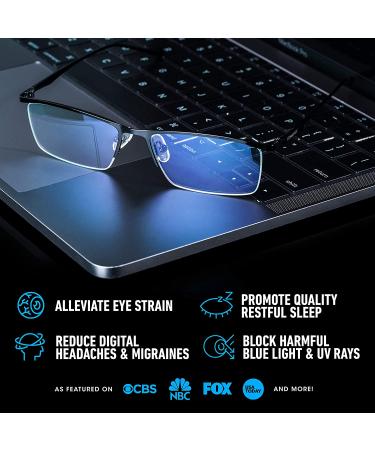 Lumadux Anti Blue Light Glasses - Titanium Black 0.0x for Computer, Reading, Digital Eye Strain, Headaches & Blurry Vision - Buy Online on GoSupps.com