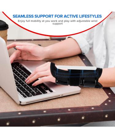 Sioven Carpal Tunnel Wrist Support Brace with 3 Straps Metal Splint Stabilizer - Carpal Tunnel Wrist Splint for Sprains and Tendonitis (Black Right Hand L/XL) Sioven Wrist Support Right Hand L/XL - Buy Online on GoSupps.com