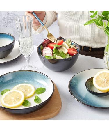 Dinner Plates Ceramic Dinnerware Set 10 Piece Round Plates Simple and Elegant Dinner Plates Set Service for 2 Plates Kitchenware - Buy Online on GoSupps.com