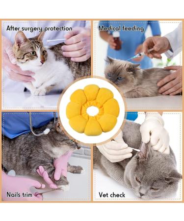 Cat Recovery Collar Cat Cone Cute Sun Flower Neck Cat Cones After Surgery Adjustable Cat Collar Recovery Collar Cone Suitable for Pet Medical for Rehabilitation Grooming Wound Healing - Buy Online on GoSupps.com