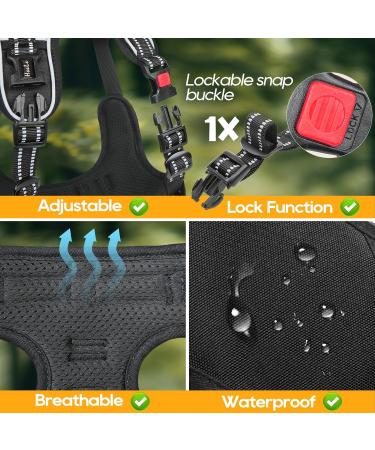 Heele XL Dog Harness - Adjustable Reflective Breast Harness for Running Anti-Train Design with Lockable Snap Black 53-97cm - Buy Online on GoSupps.com