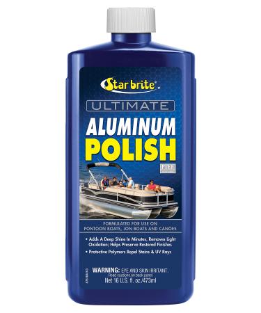 STAR BRITE Ultimate Aluminum Polish - Add a Deep Protective Shine, Remove Light Oxidation & Preserve Restored Finish - Marine Grade for Pontoons, Jon Boats & Canoes (087616) 16 oz.