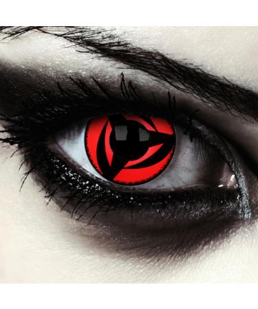 DESIGNLENSES red black colored contact lenses 1 pair/ 2 pieces Naruto Sharingan Hatake Kakashi's Mangekyou Cosplay "Naruto 3"