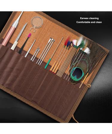 7pcs Ear Cleaning Tool Set with Bamboo Mat | Deep Cleaning & Relaxing Massage Kit for Ear Wax Removal | Goose Feather Ear Pick Set - Buy Online on GoSupps.com