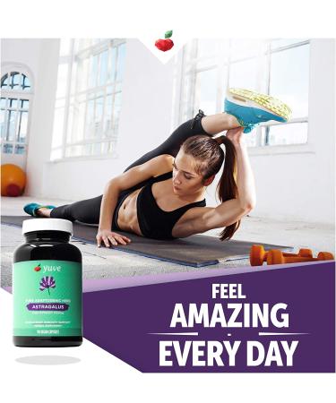 Astragalus Root 1500mg Supplement for Immune Support, Cardiovascular Health & Anti-Aging - Vegan & Gelatin-Free - 90 Capsules - Buy Online on GoSupps.com