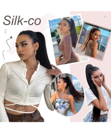 Shop 7A Remy Real Hair Clip-In Ponytail Extensions - Dark Brown 40cm Smooth Braid & Claw Clip - Buy Online on GoSupps.com