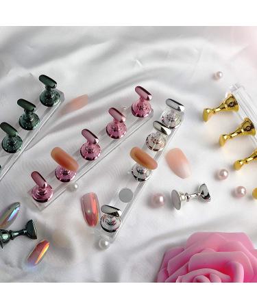 Justotry 2 Set Pink Nail Stand - Press On Nails Display & Tips Holder for Beginners | Acrylic Nail Accessories & DIY Manicure Tool - Buy Online on GoSupps.com