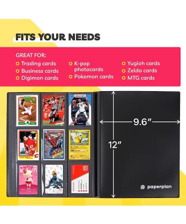 Trading Card Binder - 9 Pocket Sports Card Holder for Football, Baseball & More (360 Cards, 3.5 x 2.5) - Card Collection Organizer - Buy Online on GoSupps.com