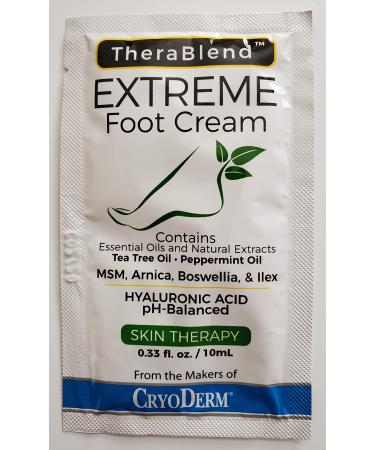 CryoDerm TheraBlend Extreme Foot Cream 0.33oz Travel Packets (6)