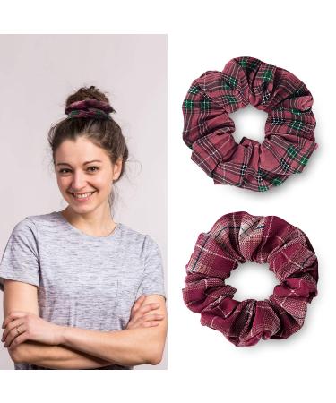12-Piece Fall Plaid Scrunchies Set - Christmas Hair Ties for Girls & Women - Buy Online on GoSupps.com
