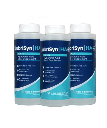 Lubrisyn HA with MSM - Proprietary Vegan Joint Relief Edible Supplement Made in USA for Humans - 3 Pack, 90 Day Supply of Liquid Hyaluronic Acid Formula for Healthy Joints - Buy Online on GoSupps.com