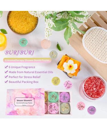 Buriburi Shower Steamers Aromatherapy Gift Set - Pack of 6 Shower Bombs with Essential Oils for Mother's Day - Buy Online on GoSupps.com
