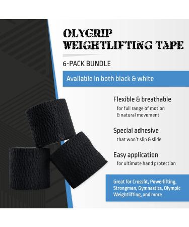 Buy Weightlifting Tape - Stretch Sports Tape for Wrist & Hand - 6 Rolls Black | Best for Athletes - Buy Online on GoSupps.com