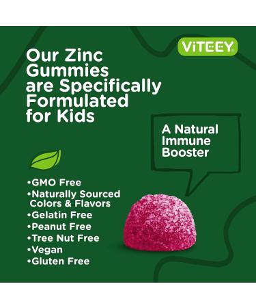 Kids Zinc Gummies 25mg - Immune Support & Antioxidant - Berry Flavor Chewable Supplement - Gluten Free & GMO Free - Buy Online on GoSupps.com
