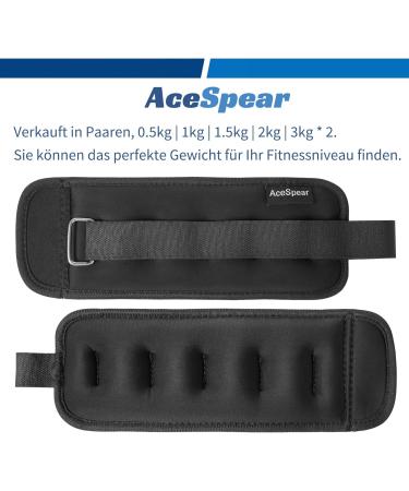 Buy Acespear Weight Cuffs | Adjustable Leg & Arm Weights for Men & Women | 0.5kg to 2kg Foot Weights for Running & Fitness Studio - Buy Online on GoSupps.com