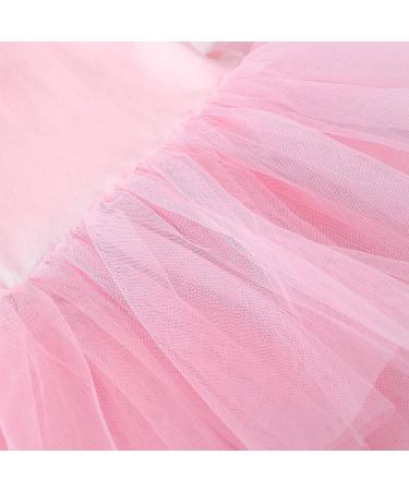 Girls Pink Dance Tutu Dress | Ruffle Sleeve Ballet Leotard (6-8 Years) - Buy Online on GoSupps.com