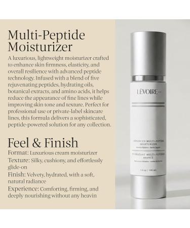 LEVOIRE SKIN Advanced Multi-Peptide Moisturizer | Firming Face Cream with Hyaluronic Acid & Peptides | Smooths Fine Lines | Vegan & Paraben-Free | 3.4 oz - Buy Online on GoSupps.com