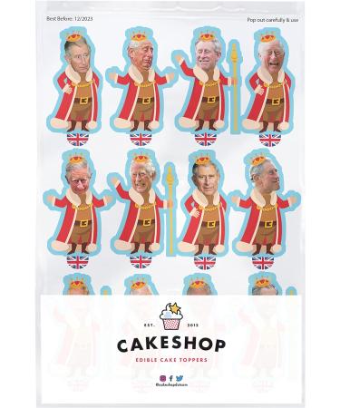 *3 for 2 offer* Cakeshop 24 x 4cm King Charles III 3rd Funny Faces Stand-Up Photo Edible Cupcake Toppers Cake Decorations - Premium Wafer Precut - Buy Online on GoSupps.com