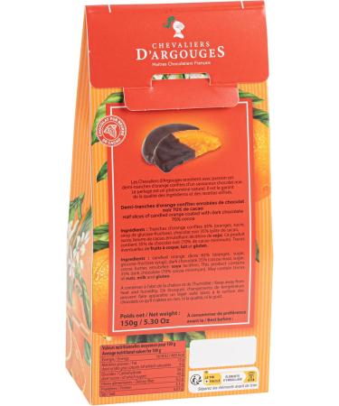 CHEVALIERS D'ARGOUGES French Master Chocolatiers Half slices of orange coated dark chocolate 70% - Tasting case 150g - Buy Online on GoSupps.com