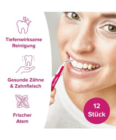 Buy 12 pc Dentek Easy Brush Interdental Brushes ISO 0 - Extra Fine for Tight Spaces Mint Flavor | Hygienic Protective Cap | Fast International Shipping - Buy Online on GoSupps.com