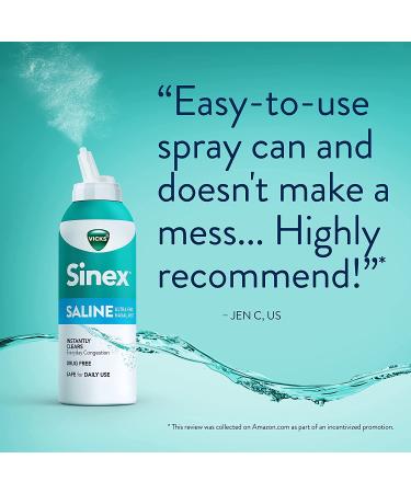 Vicks Sinex Saline Nasal Spray 5 FL OZ (Pack of 2) - Drug-Free Daily Sinus Congestion Relief - Buy Online on GoSupps.com