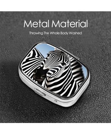 Zebra Printing Small Pill Case | Cute Travel Pill Box & Organizer - Perfect for Purse Gifts - Buy Online on GoSupps.com