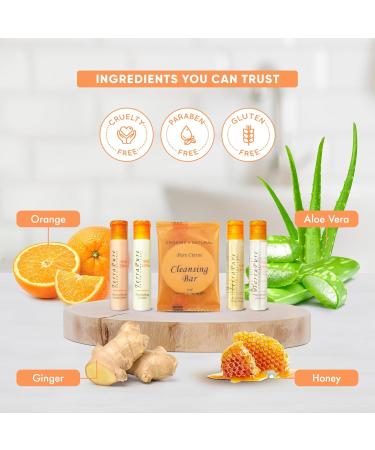 Terra Pure Wild Citrus Hotel Amenities Set - 300 Organic Paraben-Free 1oz Shampoo Conditioner Body Wash Lotion & Soap Bar - Ideal for International eCommerce - Buy Online on GoSupps.com