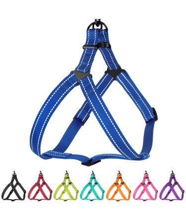Collardirect Reflecting dog harness size S M L for walks outdoors adjustable for dogs puppies pink black red purple mint green orange blue L blue