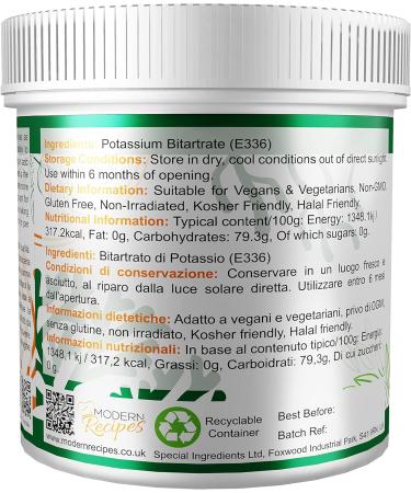 Premium Quality Cream of Tartar (100g) - Vegan, Non-GMO, Gluten Free - Buy Online on GoSupps.com