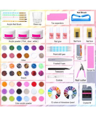 Reppkyh Acrylic nail set 42 boxes of glitter and acrylic liquid monomers nail tool set for nail decoration. - Buy Online on GoSupps.com