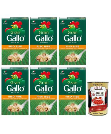 Italian Gourmet E.R. Gran Gallo Riso Ribe - 100% Italian Rice - Ideal for any type of recipe - Cooking time 15 minutes - 1kg pack + 400g box