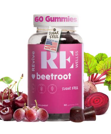 Beet Root Gummies I Grape Seed Extract Sugar Free Dietary Supplements for Blood Pressure Support I Non-GMO Gluten & Gelatin Free Beet Energy I Nitric Oxide Gummies I 60 Count | Dark Cherry
