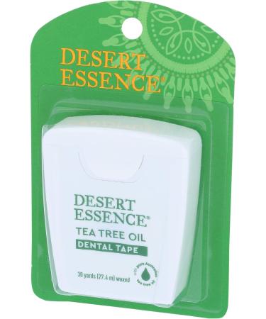 Dental Tape with Tea Tree Oil - Waxed 30 Yds (27.4 m) | Desert Essence - Natural Dental Care for Healthy Smiles - Buy Online on GoSupps.com