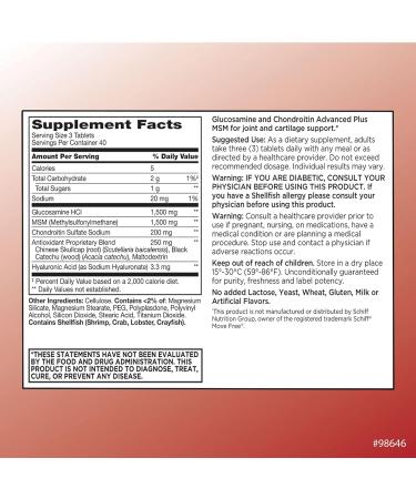 Quality Choice Glucosamine 1500 mg with Chondroitin and MSM Joint and Cartilage Health Dietary Supplement in 120 Tablet Bottles - Buy Online on GoSupps.com