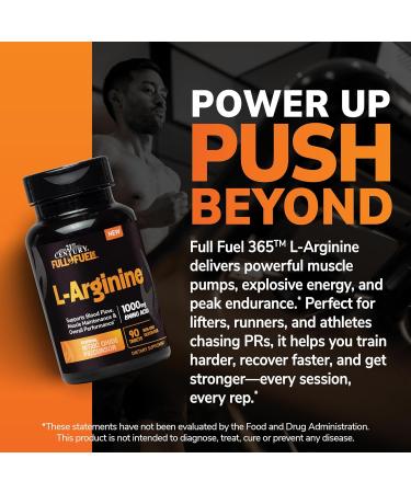 21st Century Full Fuel 365 L-Arginine 1000mg 90 Count Amino Acid Supplement for Muscle Blood Flow & Endurance Support Non-GMO Gluten Free - Buy Online on GoSupps.com