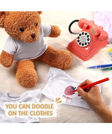 SKYLETY 6 Pcs White Bear Clothes Set for 14-18 Inch Stuffed Animals - Classic Crew Neck T-Shirt Design - Buy Online on GoSupps.com