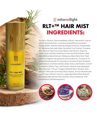 Mito Red Light RLT+ Hair Mist: Red Light Therapy Spray for Hair - Red Light Hair Therapy Mist - Boosts Hair Health with Natural Ingredients - All Hair Types - 1.7 fl oz - Buy Online on GoSupps.com