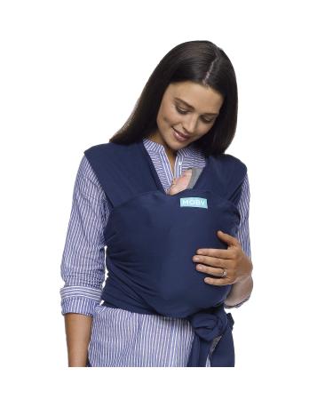 MOBY Midnight Classic Baby Wrap Carrier for Newborn to Toddler up to 33lbs Baby Sling from Birth One Size Fits All Breathable Stretchy made from 100% Cotton Unisex Midnight 2