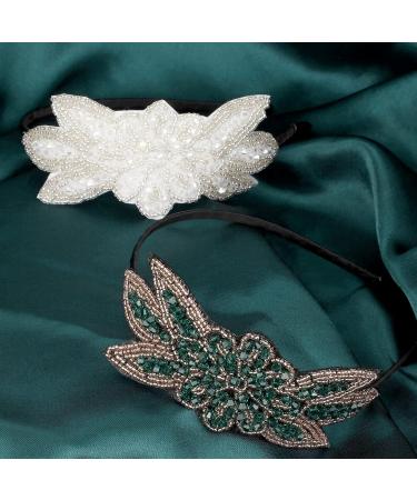 MWOOT 1920s Flapper Headbands for Women Roaring 20s Party Costumes 3 Pieces Black White Green 20s Hair Accessories Women 20s Vintage Flapper Hair Hoop 1920S Theme Hair Accessory - Buy Online on GoSupps.com