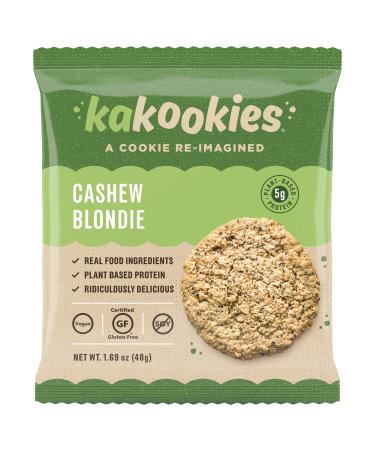 Kakookies A Cookie Re-Imagined, Cashew Blondie (Box of 12 Cookies), Soft-Baked, Plant-Based, Dairy Free, Gluten Free, Vegan Cashew Blondie 12 Count (Pack of 1)