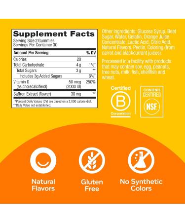 OLLY Kids Chillax Magnesium Gummies Plus L-Theanine Lemon Balm & Hello Happy Gummy Worms Mood Balance Support Vitamin D Saffron Adult Chewable Supplement Tropical Zing - 60 Count - Buy Online on GoSupps.com
