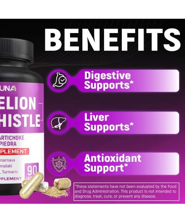 CIVIMUNA Dandelion Root Capsules with Dandelion Root Milk Thistle Beet Powder and More - 90 Capsules for 3 Months Supply - Buy Online on GoSupps.com