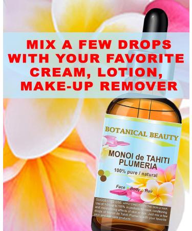 Botanical Beauty MONOI DE TAHITI PLUMERIA OIL Frangipani Pure Natural Virgin Unrefined RAW 1 Fl. Oz.- 30 ml for FACE SKIN BODY HAIR NAILS - Buy Online on GoSupps.com