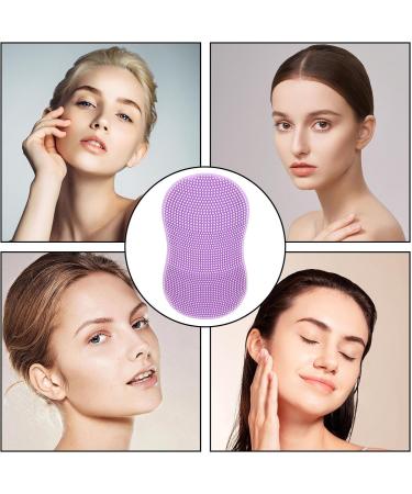 plsyyuw Silicone Face Scrubber - Finger Handle Face Silicone Scrubber Small Brush - Manual Massaging Face Scrubber with Soft Bristles for Camping Travelling Purple - Buy Online on GoSupps.com