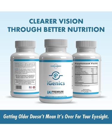iGenics Premium Eye Vitamins with AREDs 2+ Formula - Vegan & Non-GMO Mineral Supplements for Vision & Dry Eyes - Buy Online on GoSupps.com