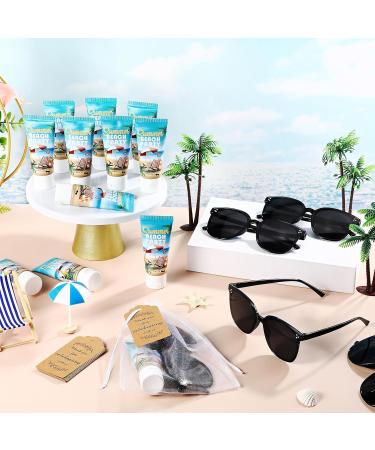 Dansib 12 Sets Mini Sunscreen and Sunglasses Bulk for Wedding Party Spf30 Water Resistant Sunscreen Lotion Bulk 1oz Travel Size for Thank You Gifts Wedding Party Supplies(Beach) - Buy Online on GoSupps.com