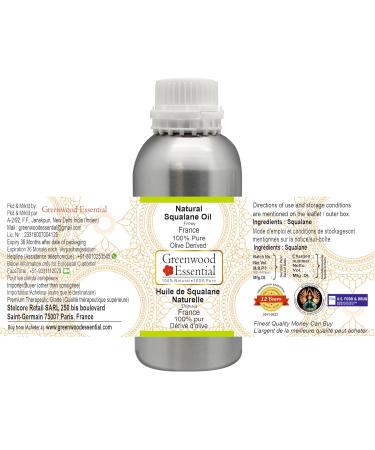 Greenwood Essential Squalane Oil - Natural Therapeutic Quality 300ml (10 oz) | Fragrance-Free Derived from Olives - Perfect for Skin & Hair Care - Buy Online on GoSupps.com