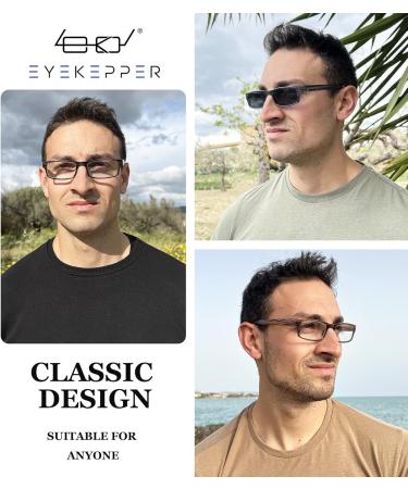 Eyekepper Spring Hinge Striped Reading Glasses for Men - 3 Pack Sun Readers +2.00 Magnification - Stylish & Comfortable - Buy Online on GoSupps.com