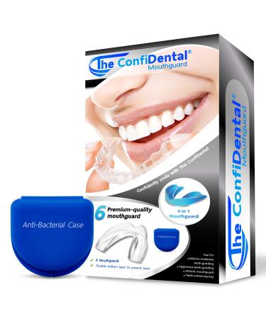 The ConfiDental - Pack of 6 Moldable Mouth Guard for Teeth Grinding Clenching Bruxism, Sport Athletic, Whitening Tray