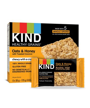 KIND Healthy Grains Bars Oats & Honey with Toasted Coconut Gluten Free 35 Grams 5 Count